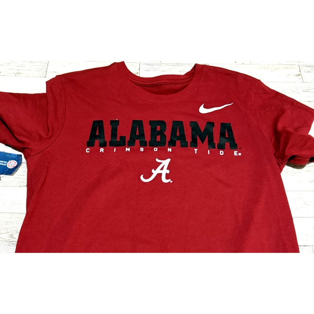 NWT Nike T-Shirt Dark Red Alabama Crimson Tide S/S Dri Fit Mens Shirt MEDIUM